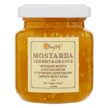 Cherry Twig With Orange In Mustard-Sugar Syrup Pasteurized Yellow Сherries Mostarda 170g - buy, prices for METRO - photo 1