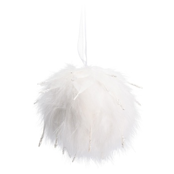 Koopman White Christmas Tree Feathers Decoration 16cm