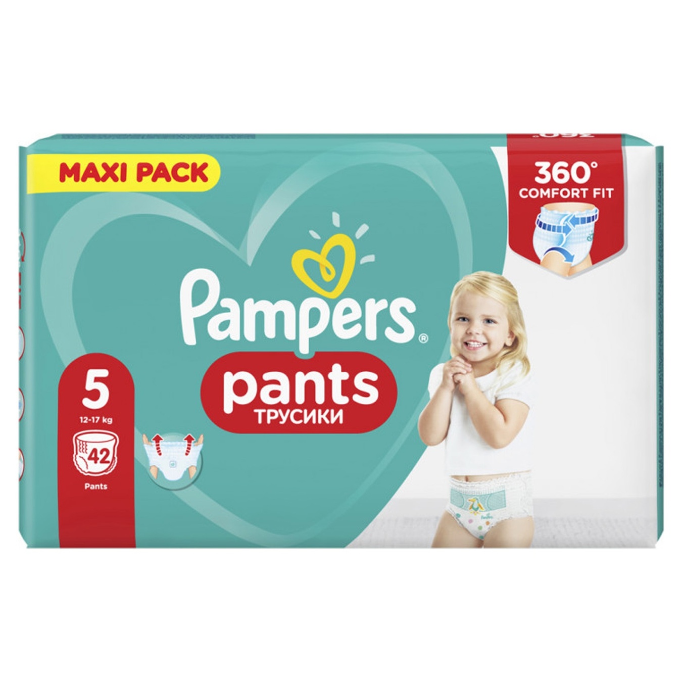 

Подгузники-трусики Pampers Pants размер 5 Junior 12-17кг 42шт