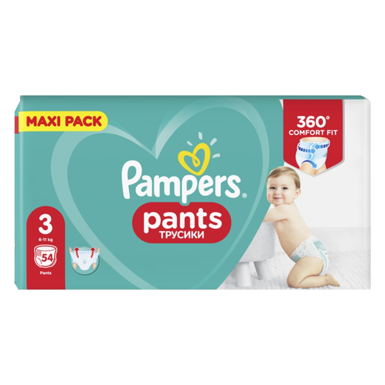 

Подгузники-трусики Pampers Pants размер 3 Midi 6-11кг 54шт