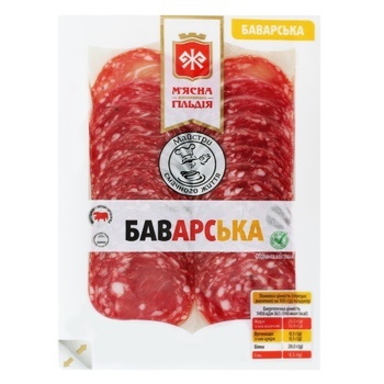 Ковбаса М'ясна гільдія Баварська сирокопчена в/г 75г - купити, ціни на Auchan - фото 1