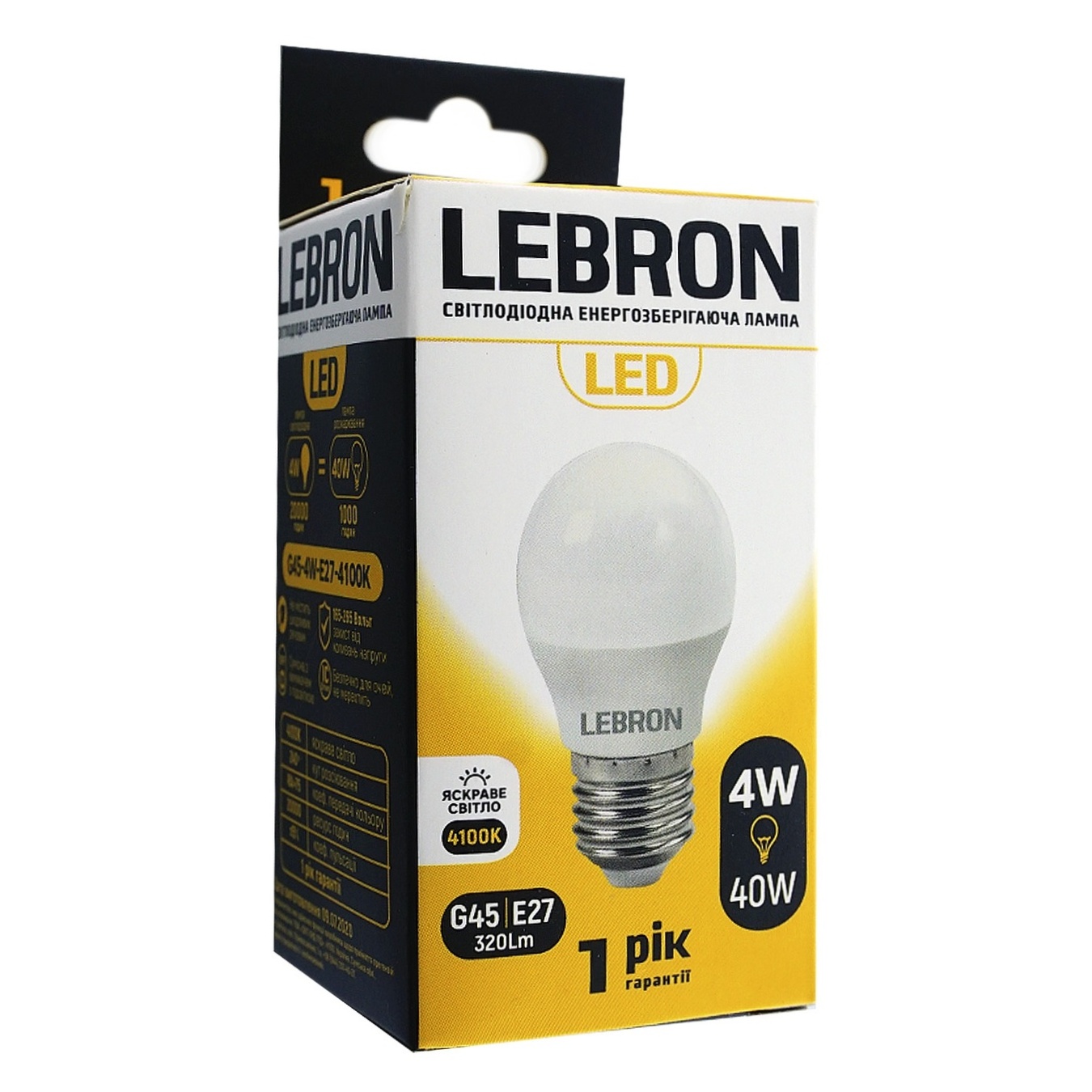 

Лампа Lebron светодиодная G45 4W Е27 4100K