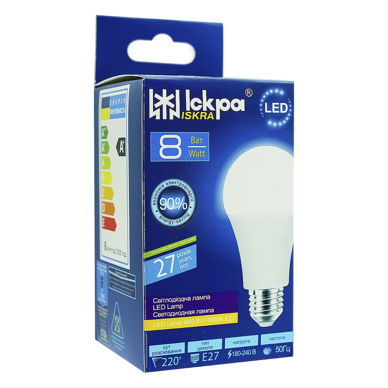 

Лампа Iskra LED 8W E27 A60