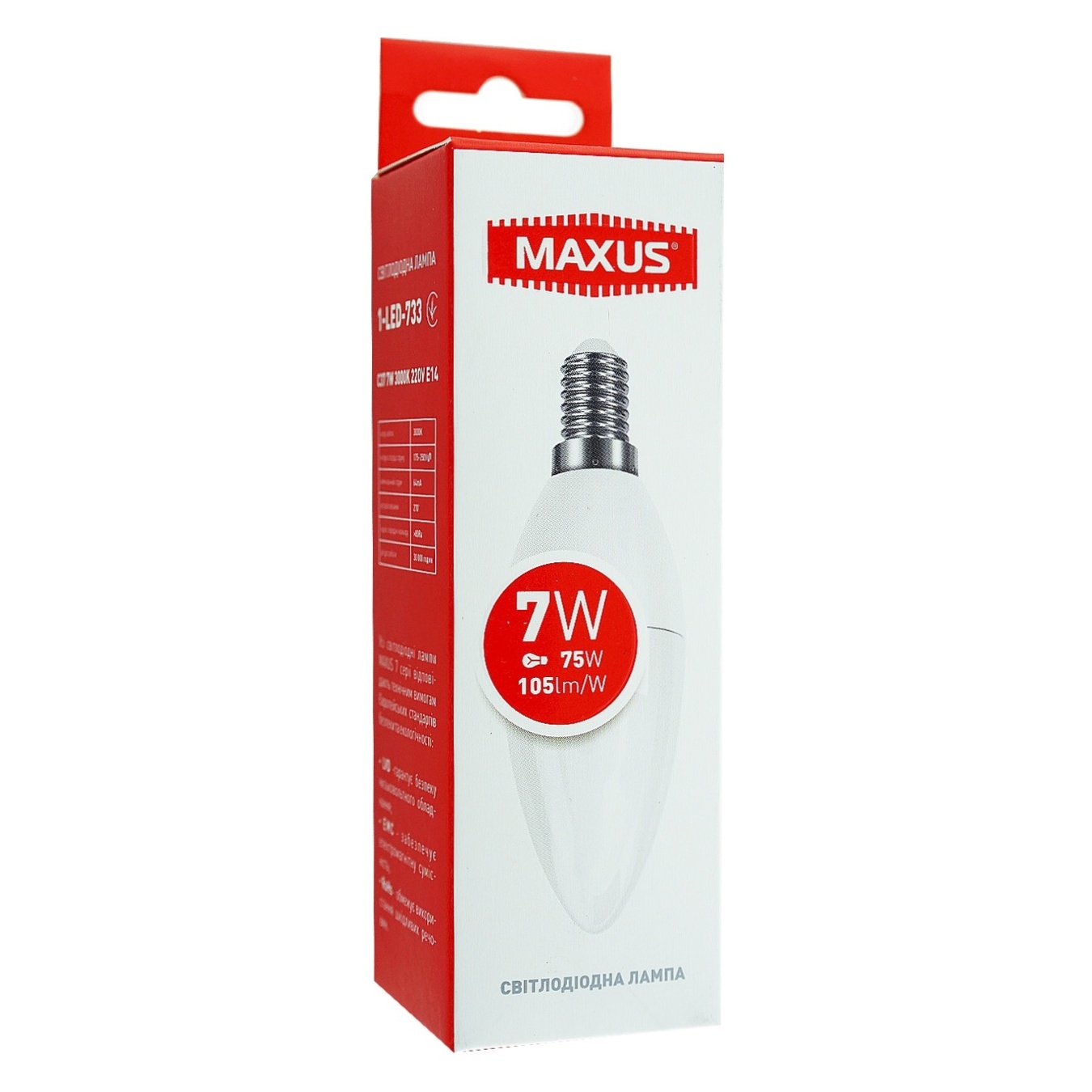 

Лампа Maxus светодиодная C37 7W E14 3000K