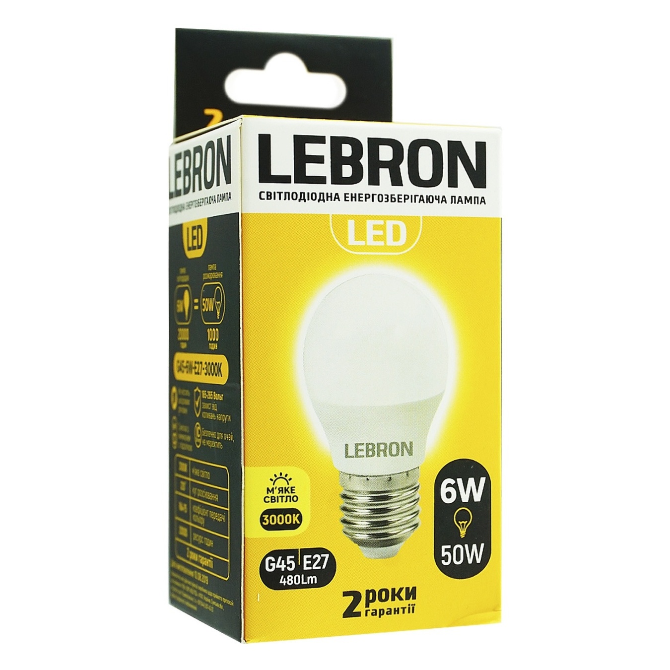 

Лампа Lebron светодиодная G45 6W Е27 3000K