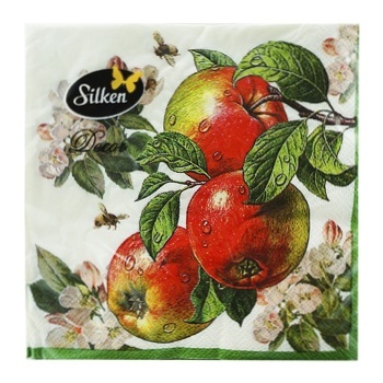 Silken Apples Three-Ply Paper Napkins 33х33cm 18pcs - buy, prices for NOVUS - photo 1