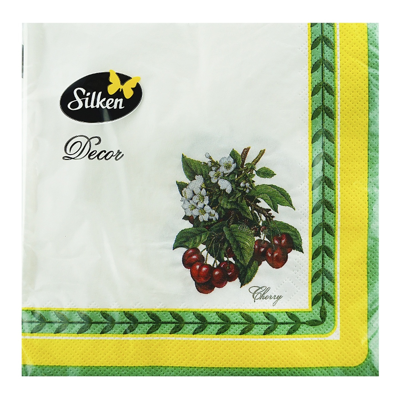 

Салфетки Silken Лимоны бумажные столовые 33х33см 3 слоя 18шт