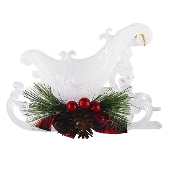 Stolyar White Sledge with Decor Christmas Decoration 13x10cm - buy, prices for - photo 1