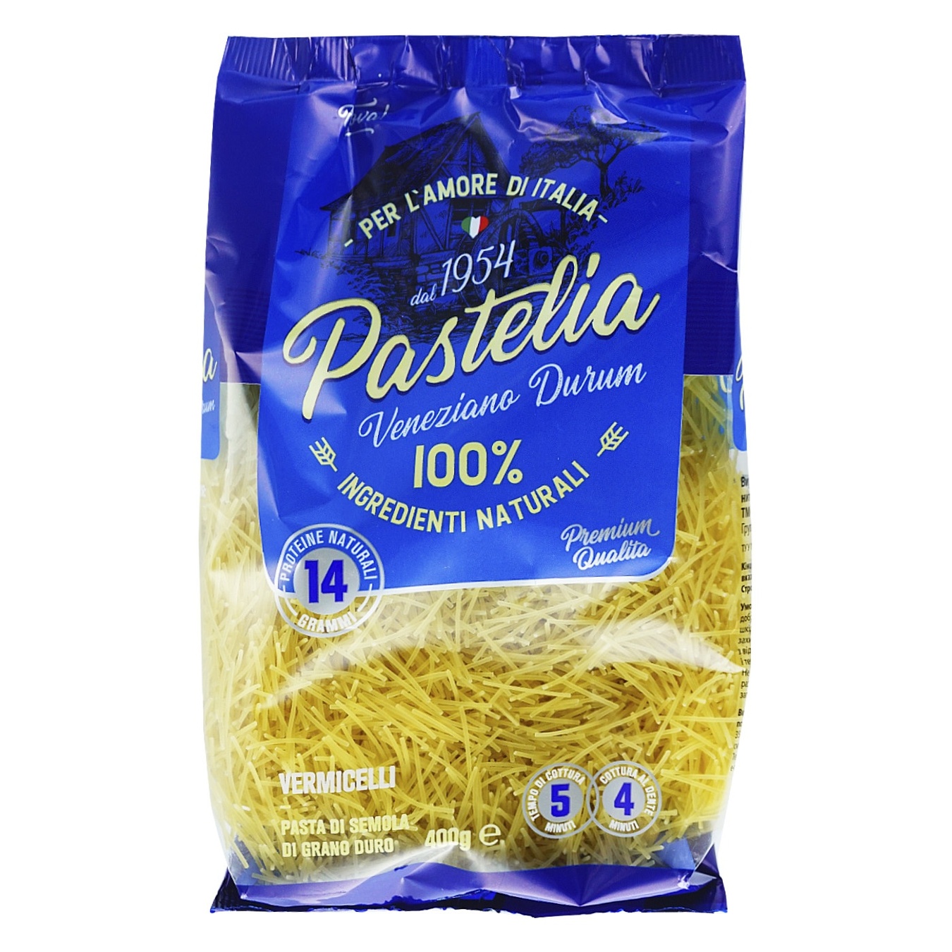 

Макаронные изделия Pastelia вермишель короткая 400г