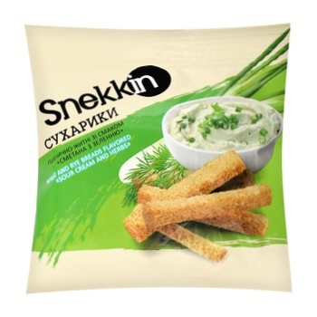 Snekkin Sour Cream and Herbs Flavored Rusks 35g - buy, prices for NOVUS - photo 1