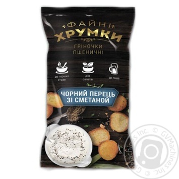 Fanyni Khrumki with Sour Cream and Black Pepper Flavor Wheat Toasts 70g - buy, prices for NOVUS - photo 1