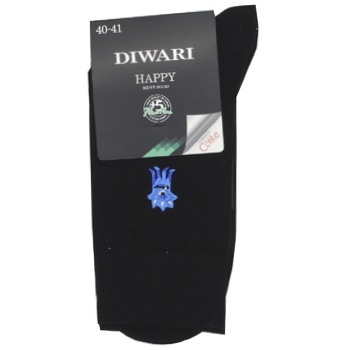 DiWaRi Happy Black Men's Socks Size 25 - buy, prices for - photo 1