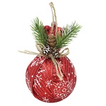 REd Christmas Bulb with a Decor 8cm