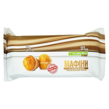 Маффины Healthy Meal с ванильно-кремовой начинкой без сахара 70г