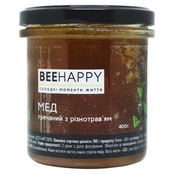 BeeHappy Buckwheat Honey 400g - buy, prices for NOVUS - photo 1