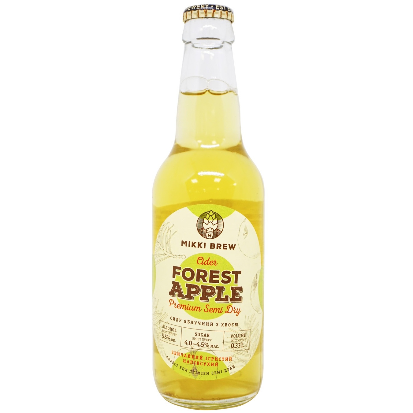 

Сидр Mikki Brew Forest Apple полусухой 5,5% 0,33л