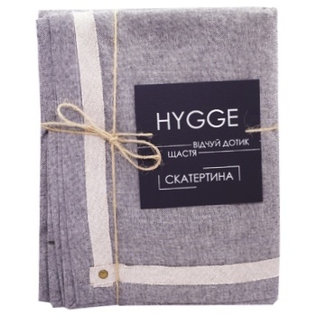 Скатерть Hygge Black черная хлопковая 132х220см - купить, цены на Восторг - фото 1