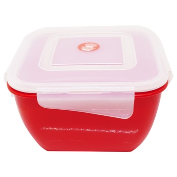 Aleana Fiesta Universal Square Red-Velvet Transparent Container 1.5l - buy, prices for NOVUS - photo 1