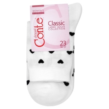 Conte Elegant Classic White Women's Socks Size 23 - buy, prices for - photo 1
