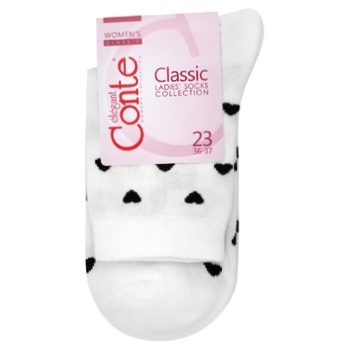 Conte Elegant Classic White Women's Socks Size 23 - buy, prices for NOVUS - photo 1