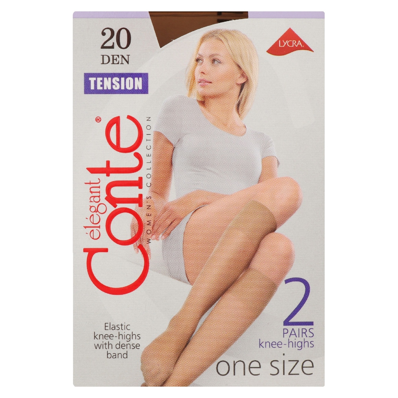 

Гольфы Conte Tension женские бронзовые 20ден 2 пары
