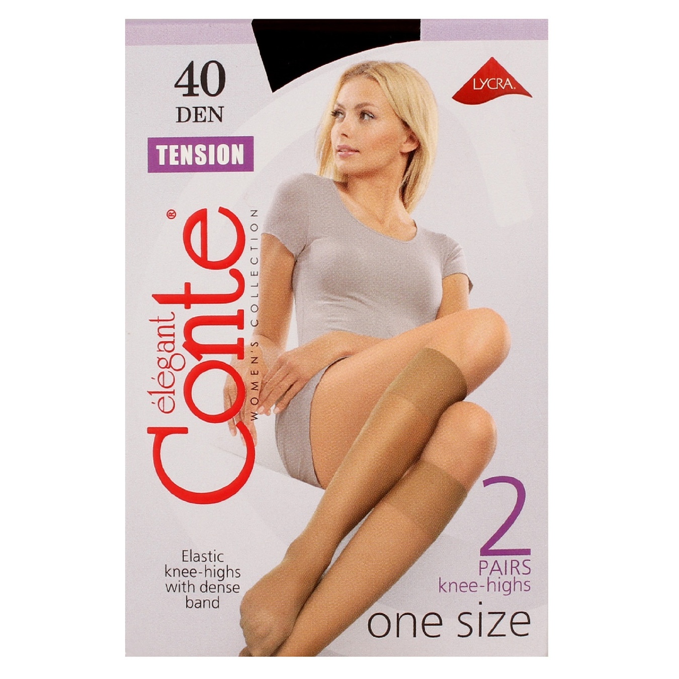 

Гольфы Conte Elegant Tension 40 ден женские черные р.23-25 ​​2 пары