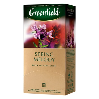 Чай черный Greenfield Spring Melody с тимьяном 25шт 1,5г - купить, цены на Auchan - фото 1