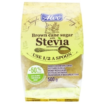 Alvo Brown Unrefined With Stevioside Sweetener Cane Sugar 500g