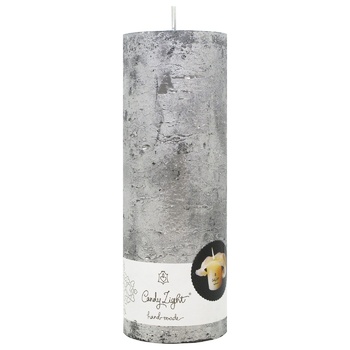 Candy Light Silver Сylinder Candle 7х20cm - buy, prices for NOVUS - photo 1