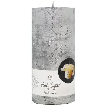 Candy Light Silver Сylinder Candle 7х15cm - buy, prices for NOVUS - photo 1