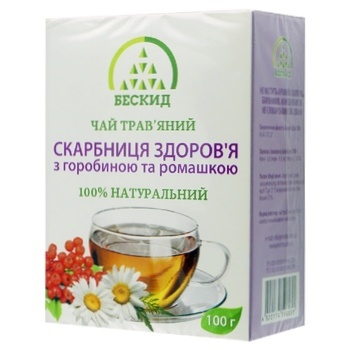 Beskyd Treasury of Health Herbal Tea with Rowan and Chamomile 100g - buy, prices for NOVUS - photo 1