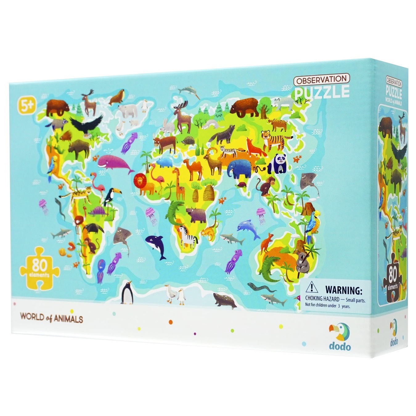 

Пазлы DoDo Duo Карта Мира Животные 80элементов