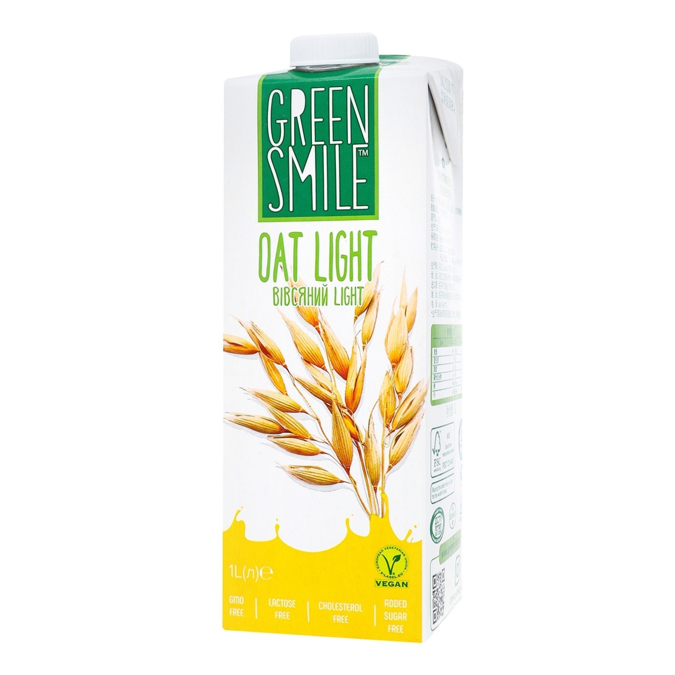 

Напиток овсяный Green Smile обогащенный кальцием ультпропастеризованный 0,5% 1л
