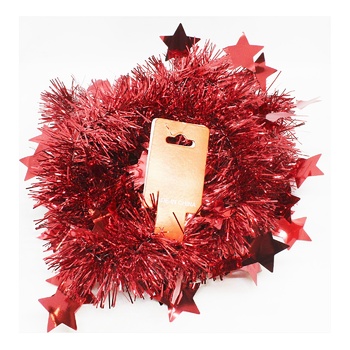 Aimon Silver Christmas Tinsel Garland with Stars