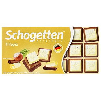 Schogetten Trilogia White Chocolate with Hazelnuts and Milk Chocolate 100g - buy, prices for Tavria V - photo 1