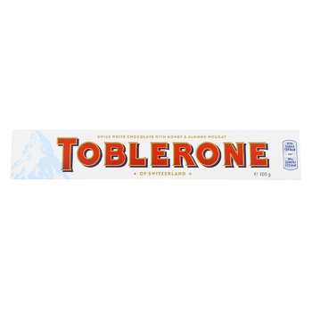 Шоколад белый Toblerone с медово-миндальной нугой 100г - купить, цены на NOVUS - фото 1