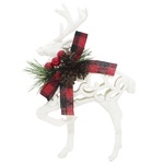 Прикраса Столяр Олень білий E09032 18х12х6см