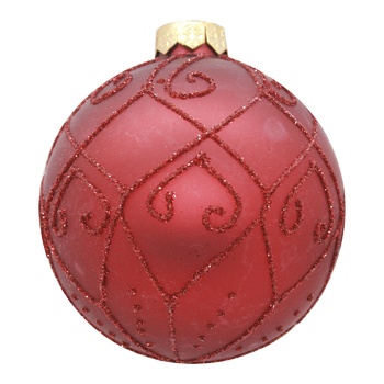 Koopman Glass Christmas Ball with a Red Ornament 8cm - buy, prices for NOVUS - photo 2