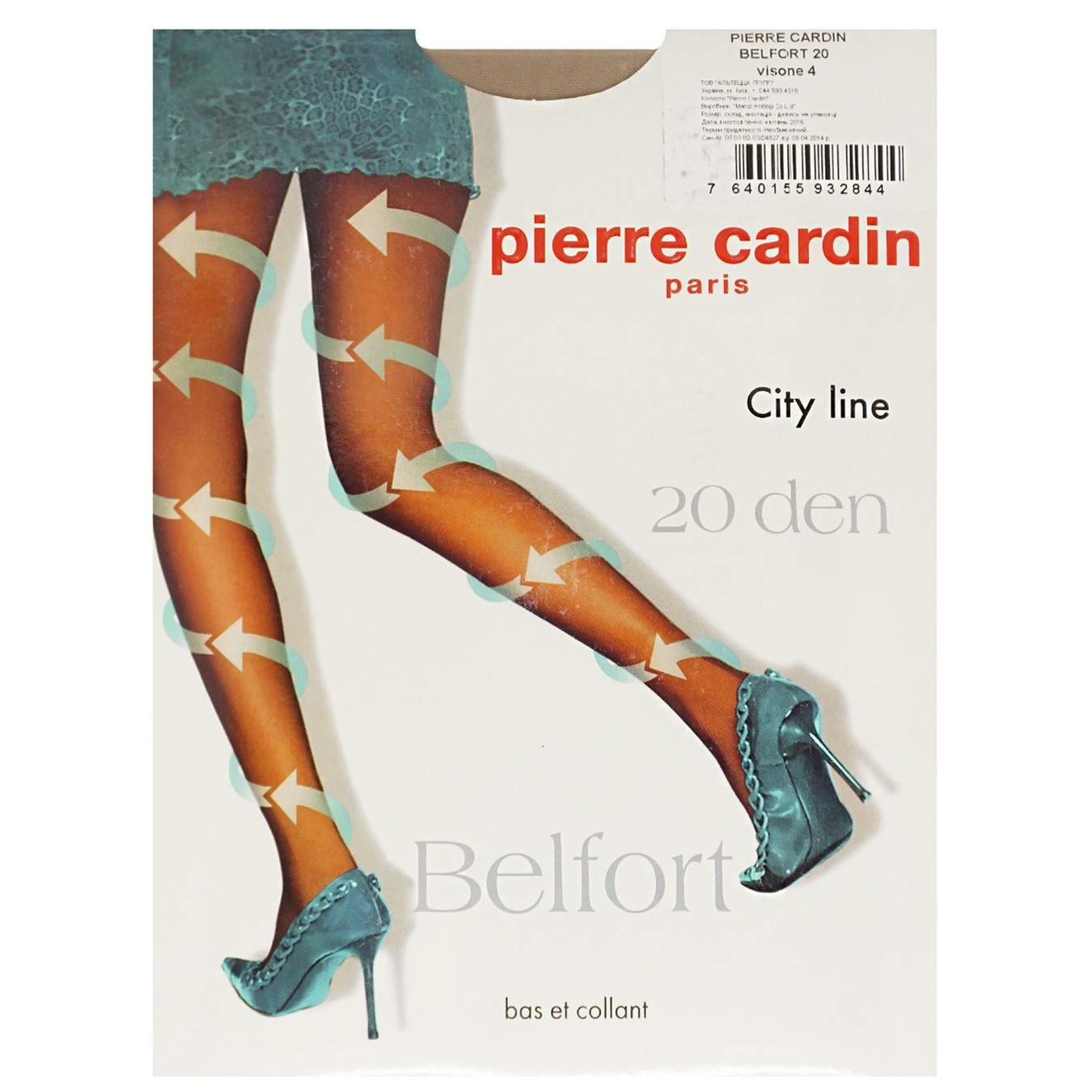 

Колготы женские Pierre Cardin Belfort 20 Den Visone размер 4