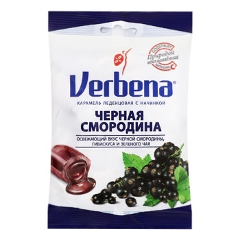 Льодяники Verbena Чорна смородина з травами та вітаміном С 60г - купити, ціни на Auchan - фото 1