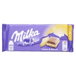 Шоколад молочний Milka з молочно-кремовою начинкою та печивом 100г