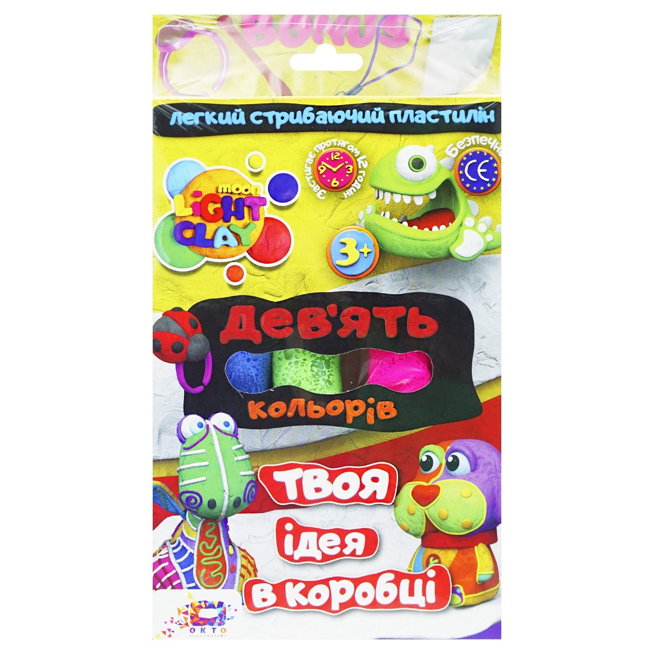 

Набор с легким пластилином Moon light Clay 9 цветов класcик ассорти