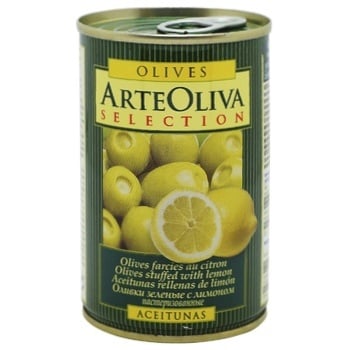 Arte Oliva With Lemon Whole Green Olives 300g - buy, prices for NOVUS - photo 1