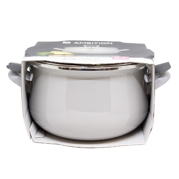 Ambition Garden Gray Enameled Cooking Pot with Lid 3.1l