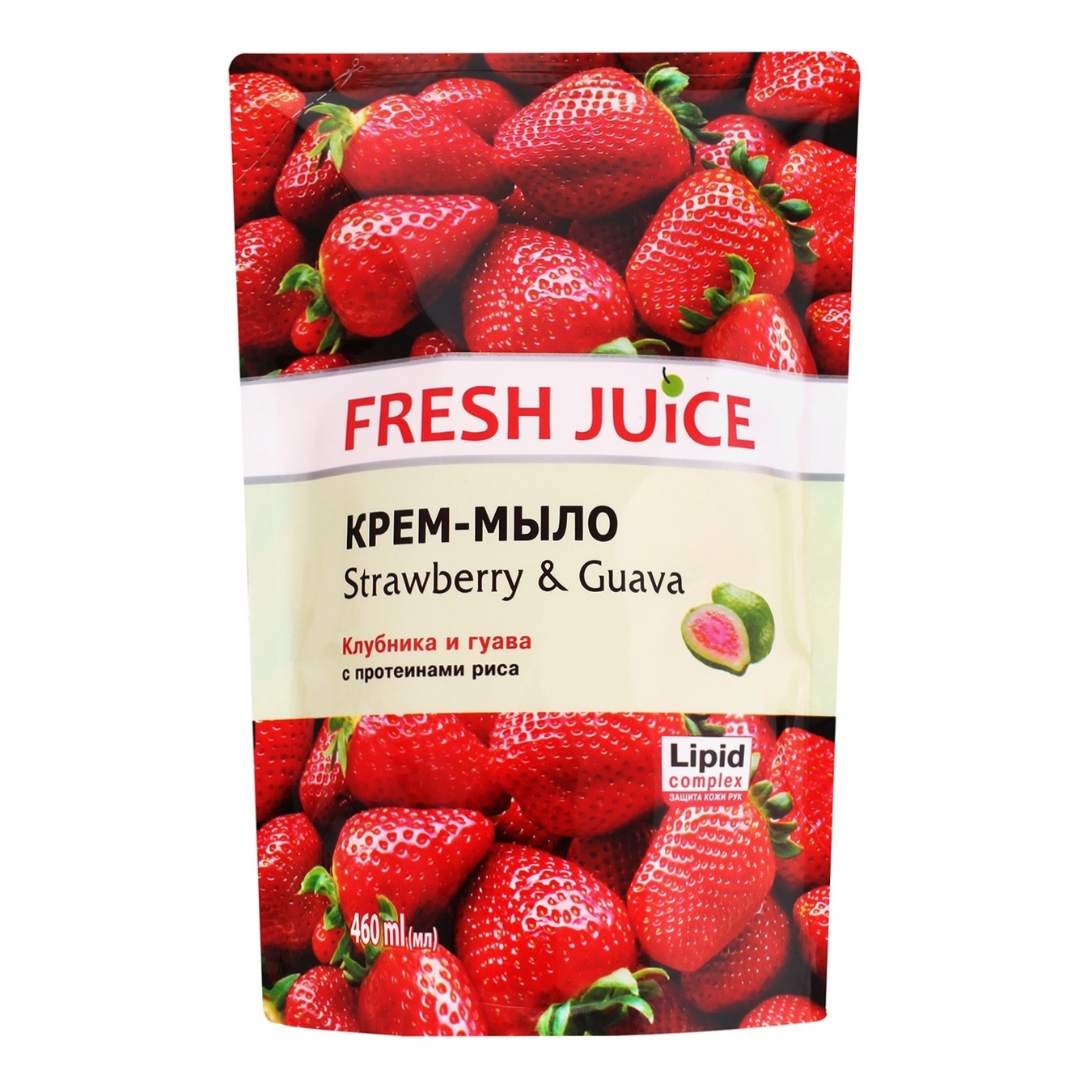

Мыло жидкое Fresh Juice клубника и гуава дой-пак 460мл
