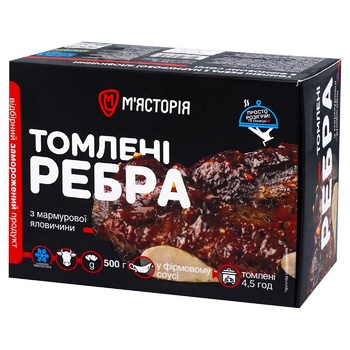 Ребра Мястория томленные говяжьи 500г - купить, цены на Auchan - фото 1