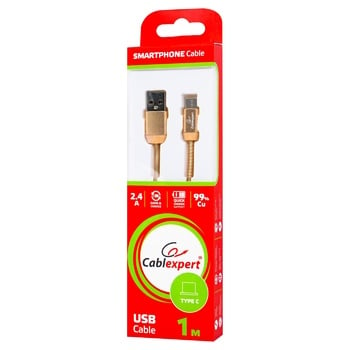 Кабель Cablexpert Usb 2.0 Type-C 2.4А 1м - купить, цены на Auchan - фото 1