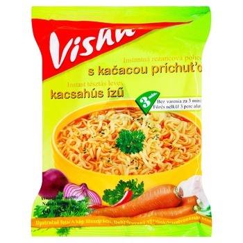 Лапша Vishu быстрого приготовления со вкусом тушеной утки 60г - купить, цены на ЕКО Маркет - фото 1