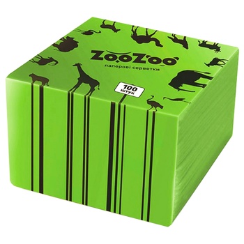 ZooZoo Single Layer Green Napkins 24x23cm 100pcs