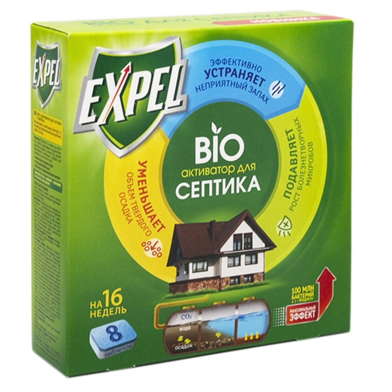 

Биоактиватор Expel для септиков 8 таблеток